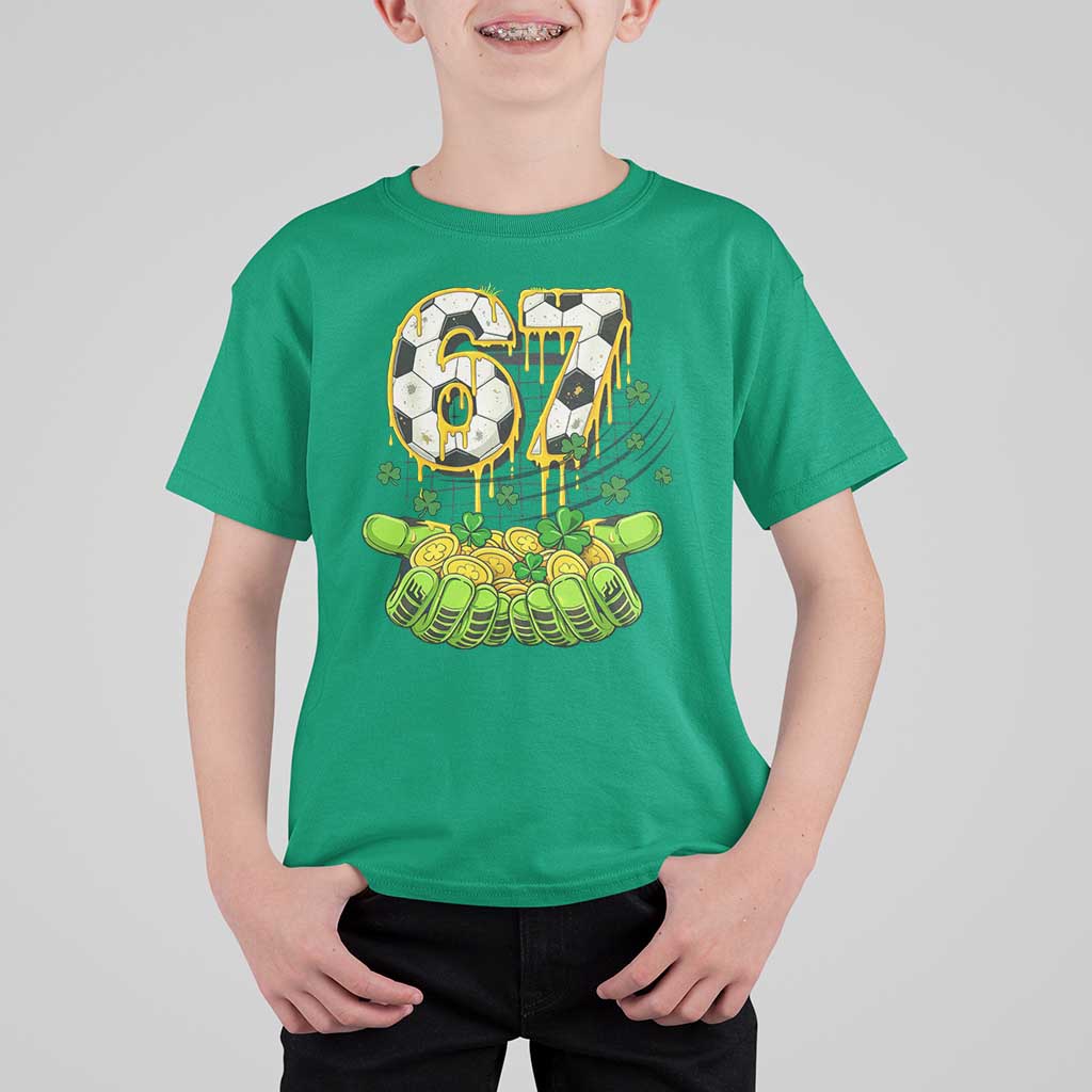 67 Soccer St Patricks Day T Shirt For Kid Funny Six Seven Gen Alpha Meme Drip
