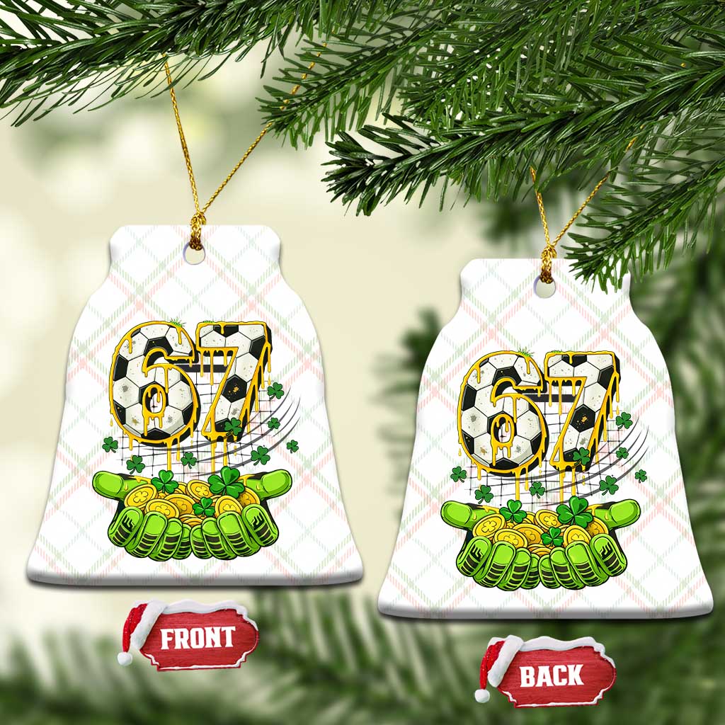 67 Soccer St Patricks Day Ceramic Ornament Funny Six Seven Gen Alpha Meme Drip