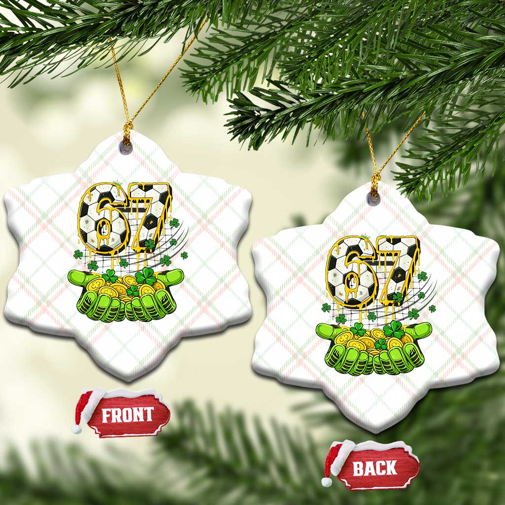67 Soccer St Patricks Day Ceramic Ornament Funny Six Seven Gen Alpha Meme Drip