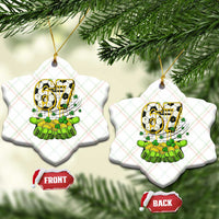67 Soccer St Patricks Day Ceramic Ornament Funny Six Seven Gen Alpha Meme Drip