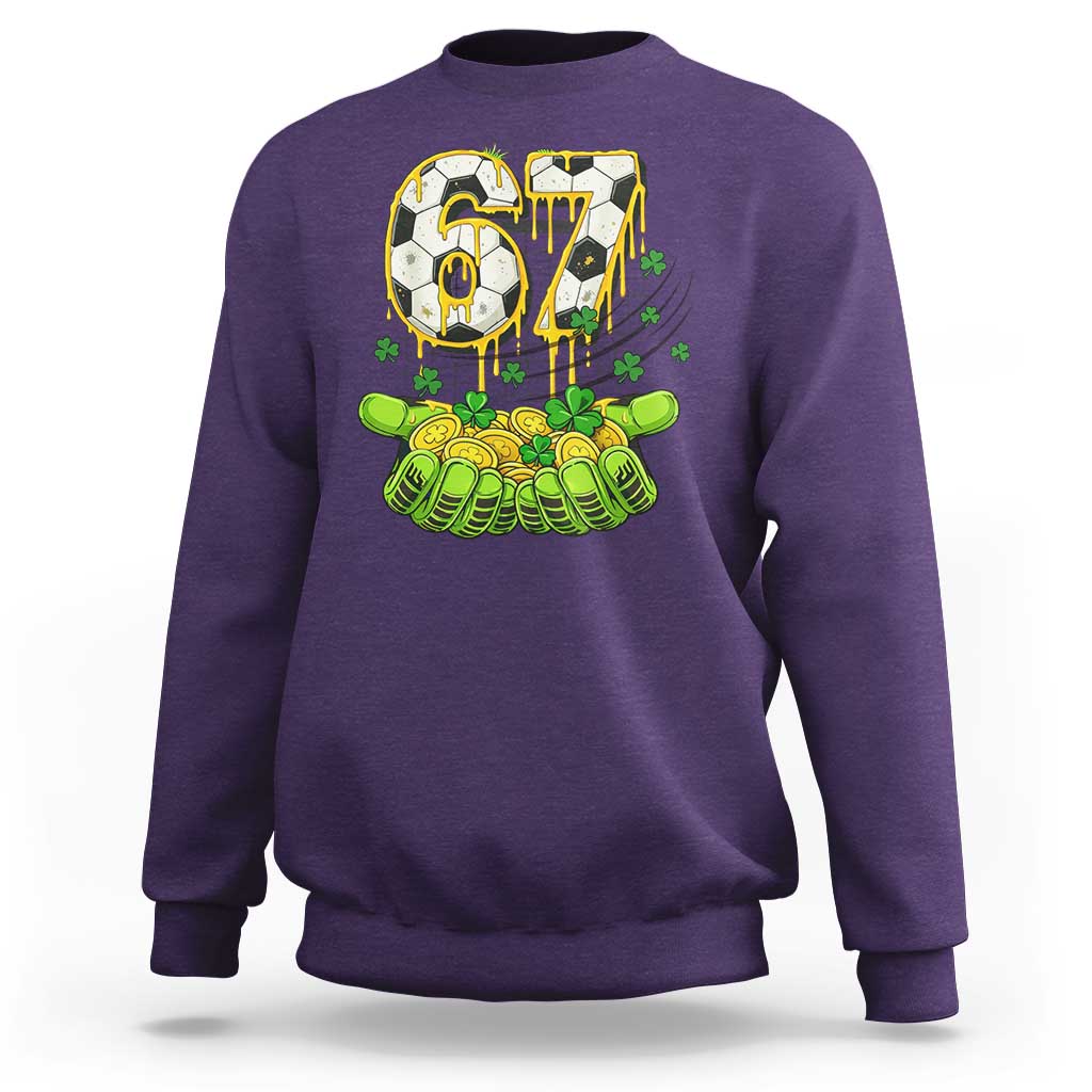 67 Soccer St Patricks Day Sweatshirt Funny Six Seven Gen Alpha Meme Drip