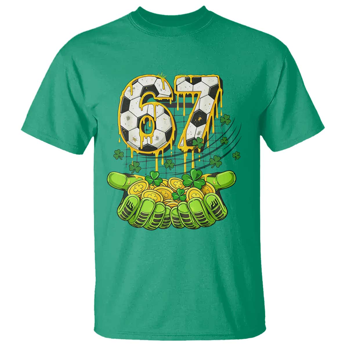 67 Soccer St Patricks Day T Shirt Funny Six Seven Gen Alpha Meme Drip