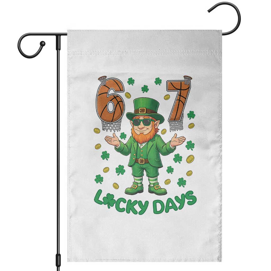 67 Basketball St Patricks Day Garden Flag Funny Six Seven Leprechaun Meme