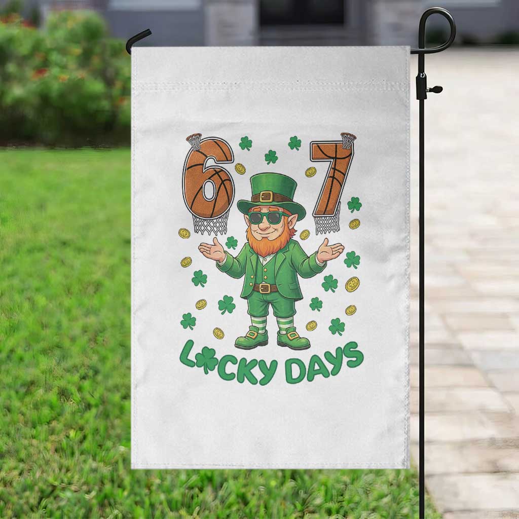 67 Basketball St Patricks Day Garden Flag Funny Six Seven Leprechaun Meme