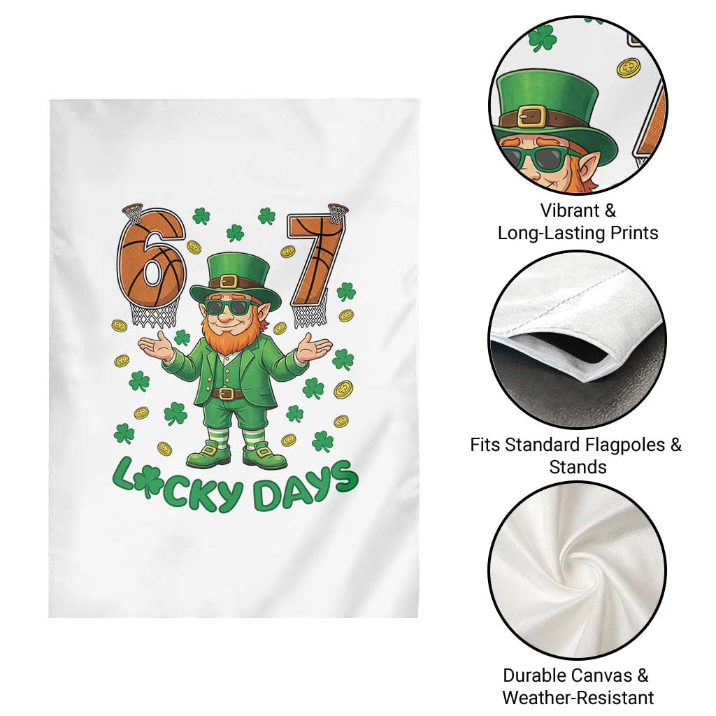 67 Basketball St Patricks Day Garden Flag Funny Six Seven Leprechaun Meme