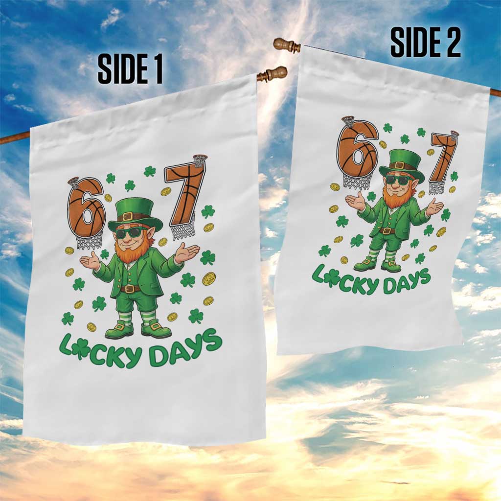 67 Basketball St Patricks Day Garden Flag Funny Six Seven Leprechaun Meme