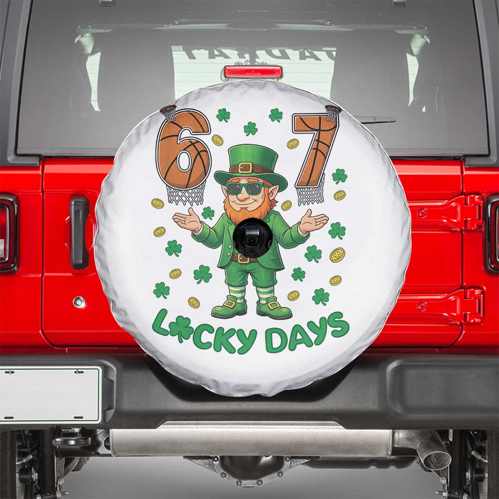 67 Basketball St Patricks Day Spare Tire Cover Funny Six Seven Leprechaun Meme