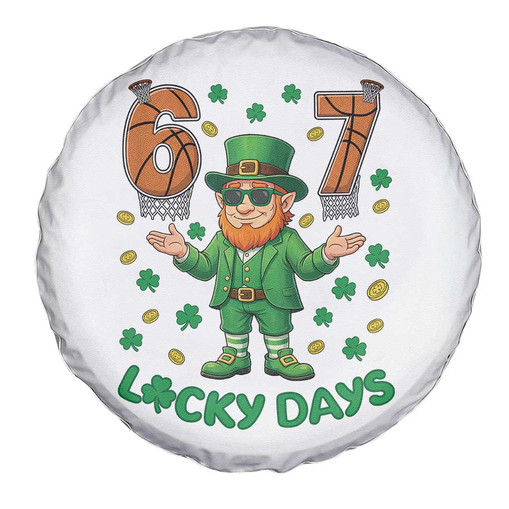 67 Basketball St Patricks Day Spare Tire Cover Funny Six Seven Leprechaun Meme