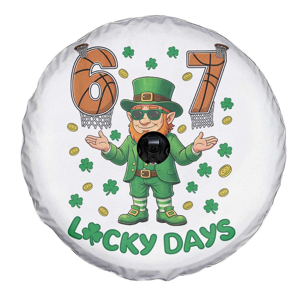 67 Basketball St Patricks Day Spare Tire Cover Funny Six Seven Leprechaun Meme