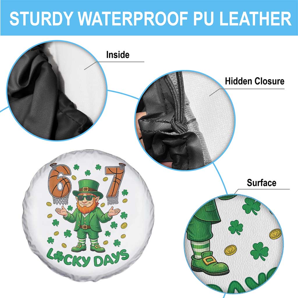 67 Basketball St Patricks Day Spare Tire Cover Funny Six Seven Leprechaun Meme