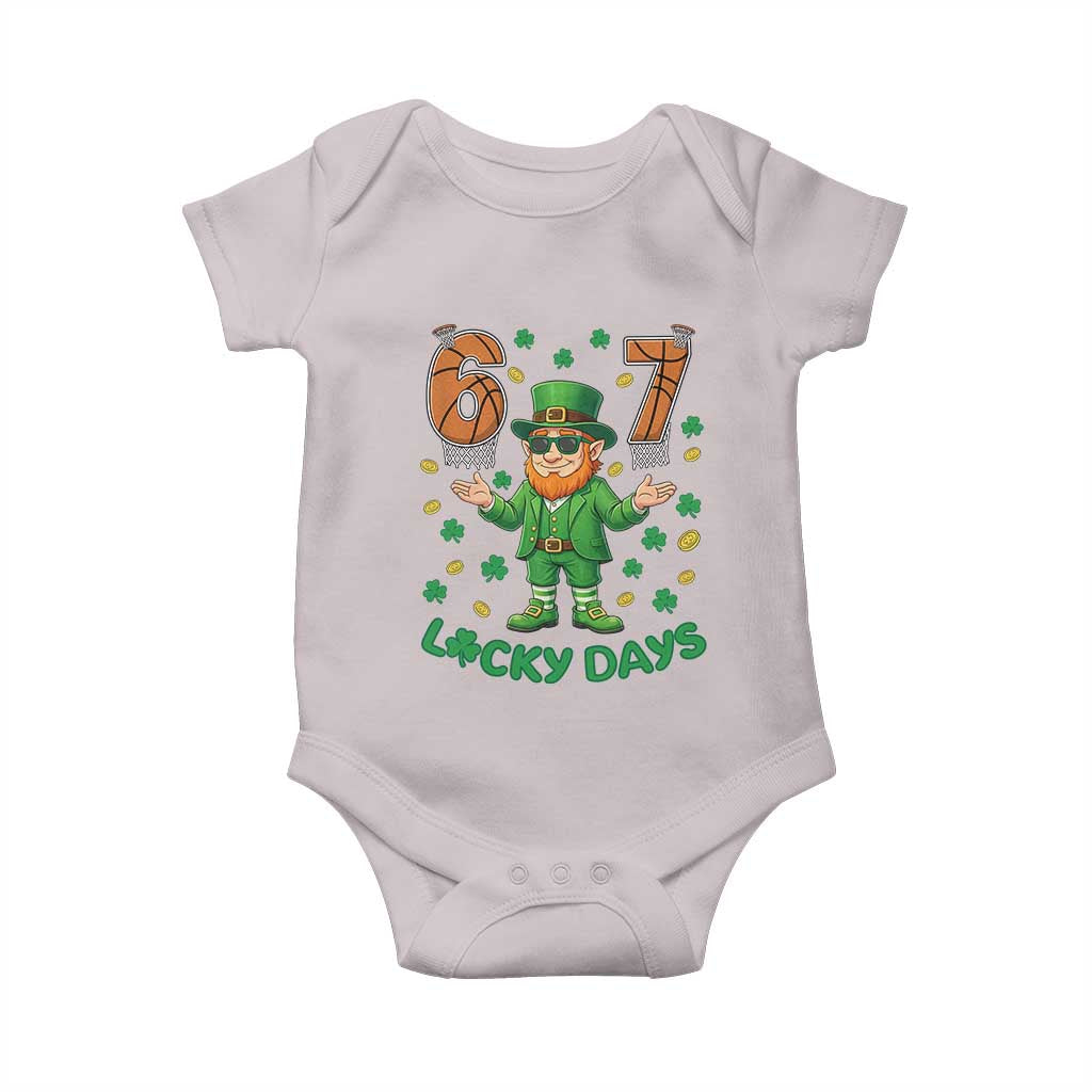 67 Basketball St Patricks Day Baby Onesie Funny Six Seven Leprechaun Meme