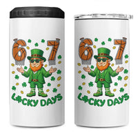 67 Basketball St Patricks Day 4 in 1 Can Cooler Tumbler Funny Six Seven Leprechaun Meme