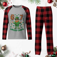 67 Basketball St Patricks Day Plaid Pajama Set Funny Six Seven Leprechaun Meme