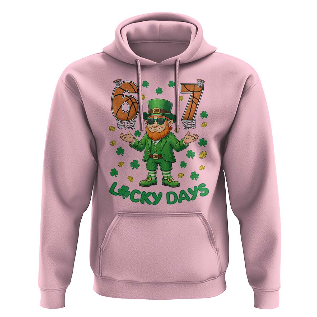 67 Basketball St Patricks Day Hoodie Funny Six Seven Leprechaun Meme
