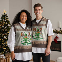 67 Basketball St Patricks Day V-Neck Knit Sweater Vest Funny Six Seven Leprechaun Meme