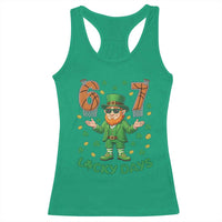 67 Basketball St Patricks Day Racerback Tank Top Funny Six Seven Leprechaun Meme