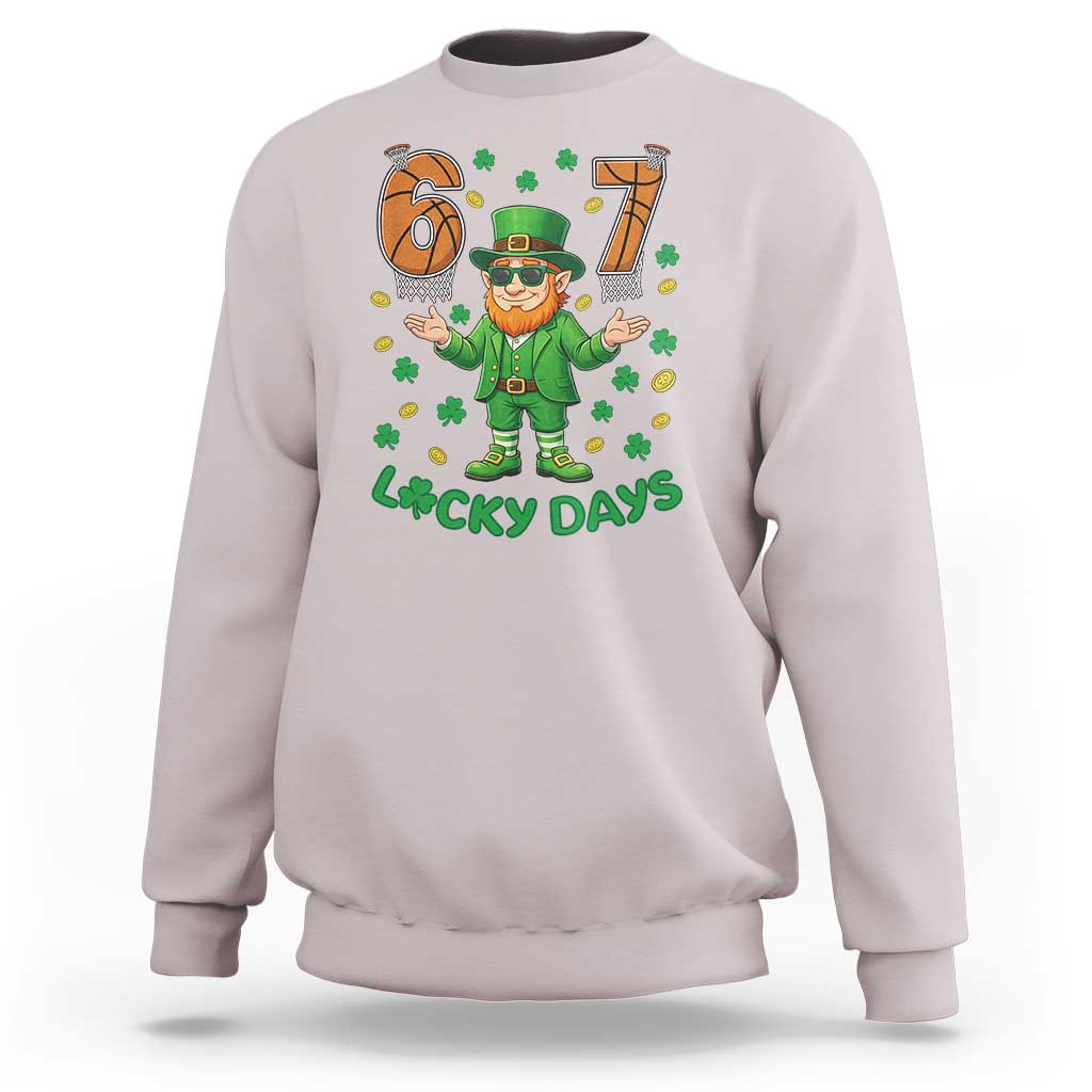 67 Basketball St Patricks Day Sweatshirt Funny Six Seven Leprechaun Meme