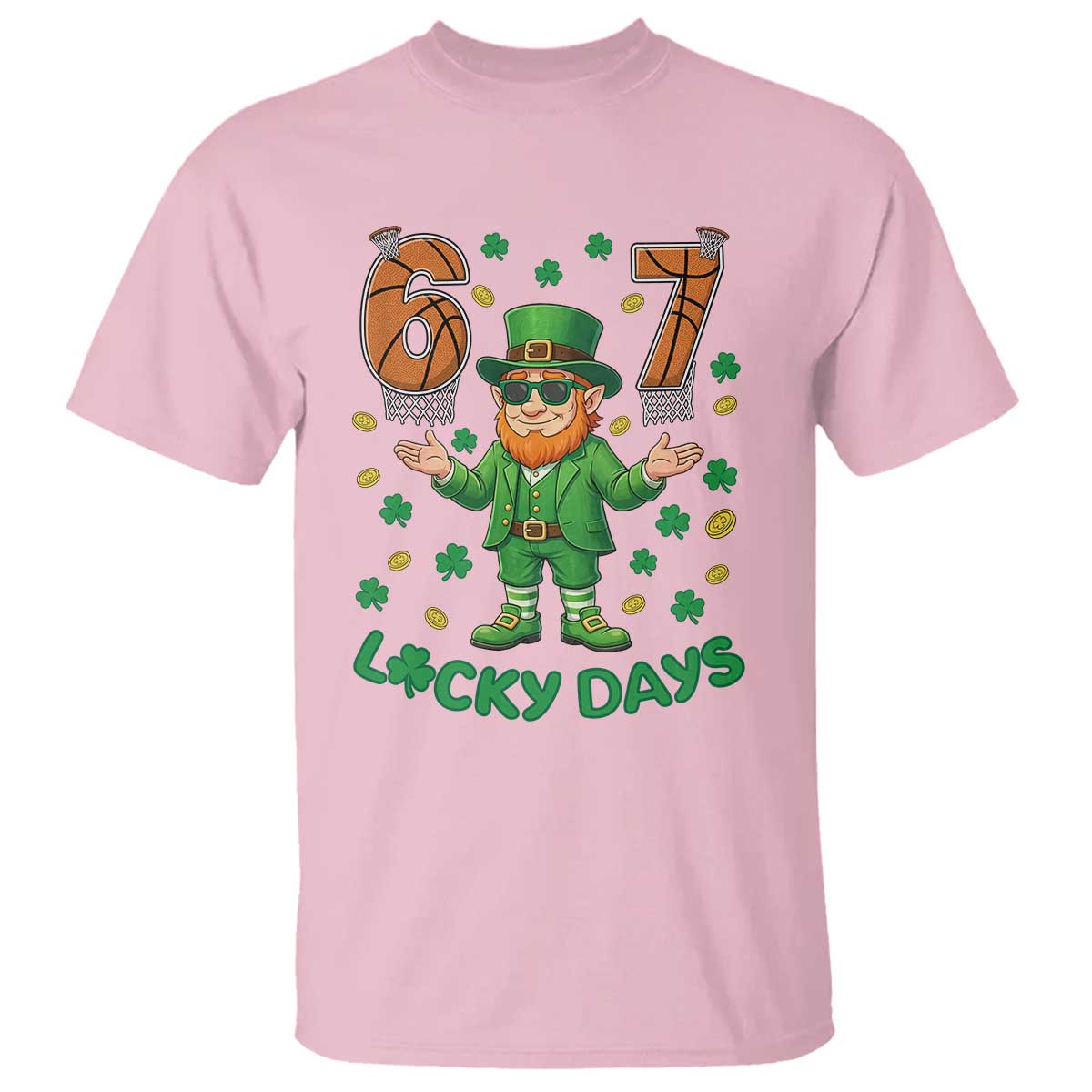 67 Basketball St Patricks Day T Shirt Funny Six Seven Leprechaun Meme