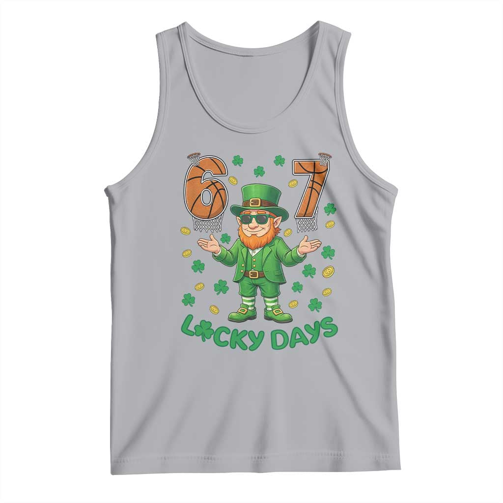 67 Basketball St Patricks Day Tank Top Funny Six Seven Leprechaun Meme