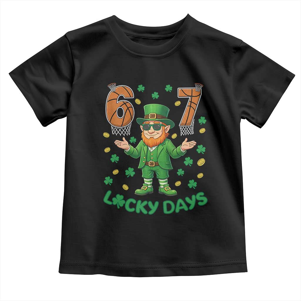 67 Basketball St Patricks Day Toddler T Shirt Funny Six Seven Leprechaun Meme