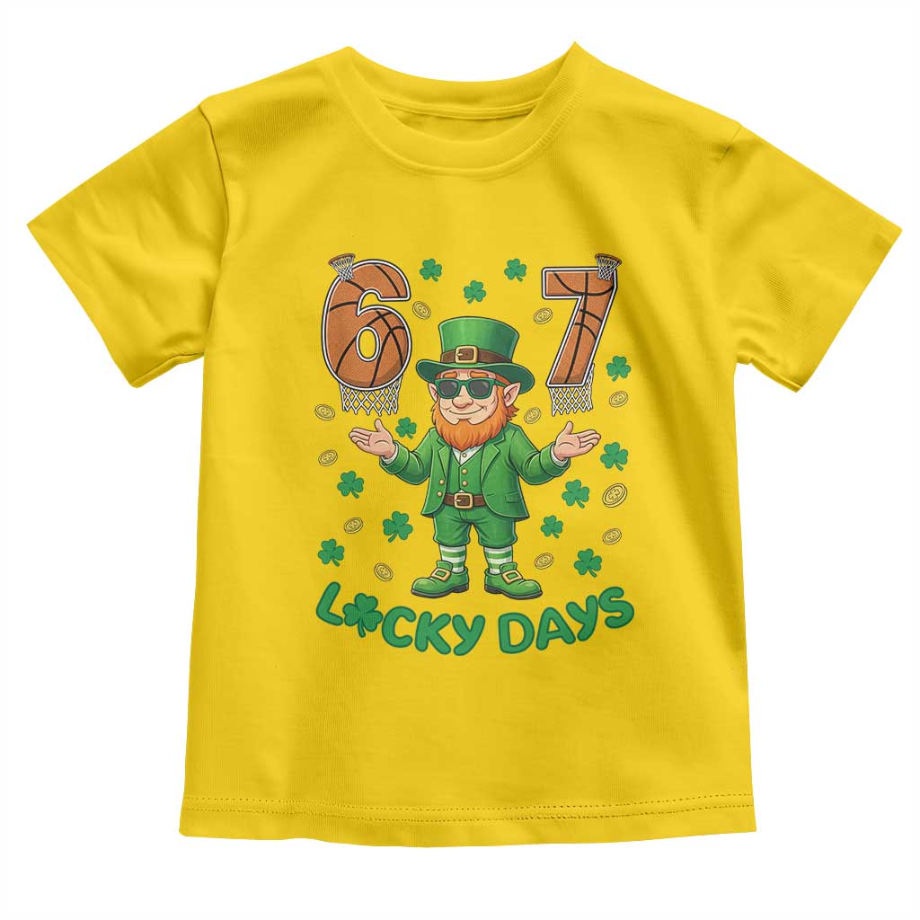 67 Basketball St Patricks Day Toddler T Shirt Funny Six Seven Leprechaun Meme