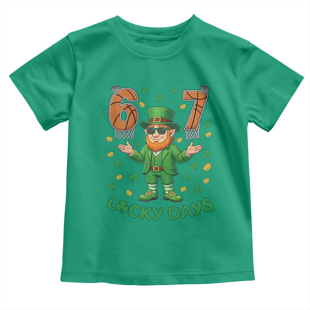 67 Basketball St Patricks Day Toddler T Shirt Funny Six Seven Leprechaun Meme