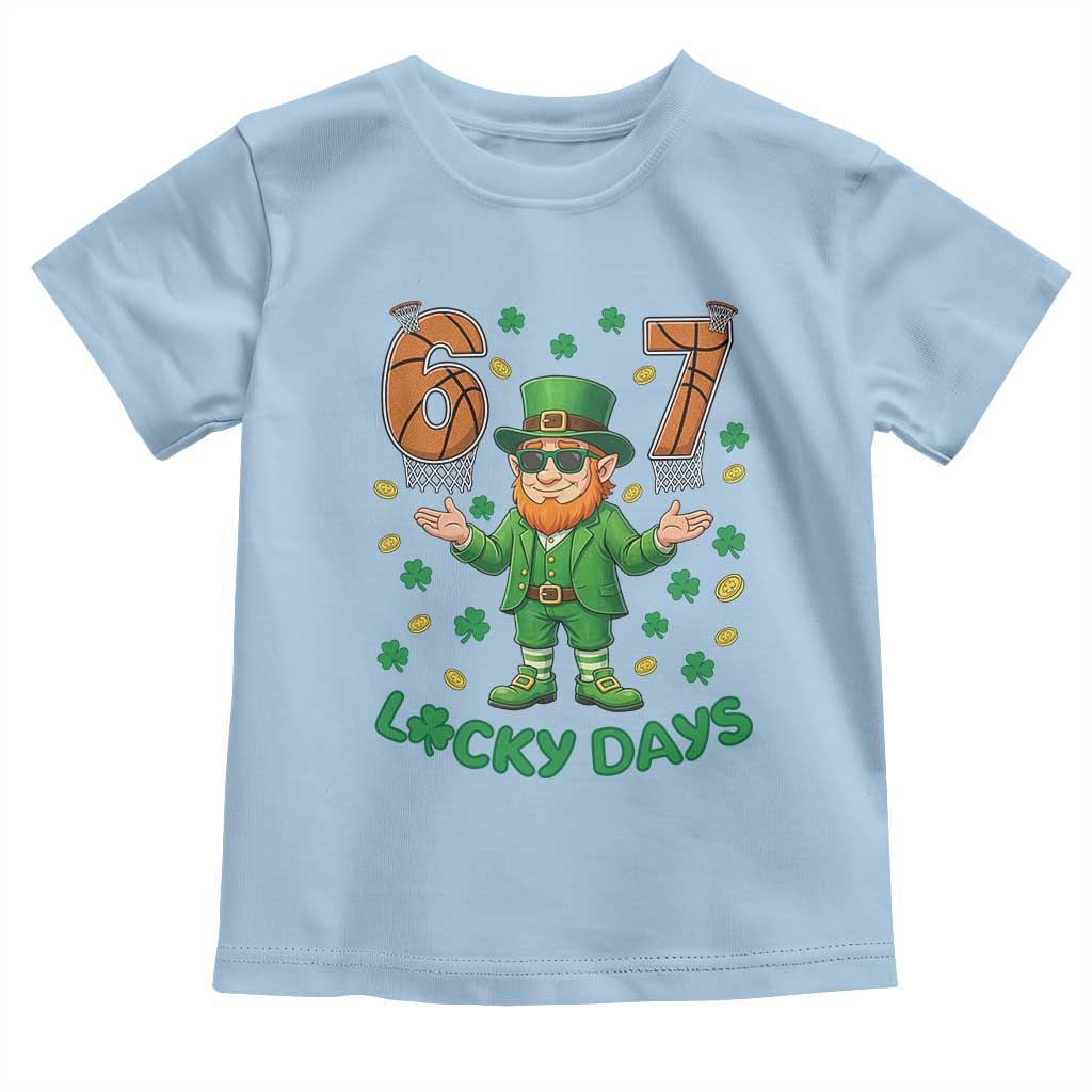 67 Basketball St Patricks Day Toddler T Shirt Funny Six Seven Leprechaun Meme