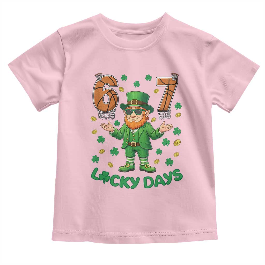 67 Basketball St Patricks Day Toddler T Shirt Funny Six Seven Leprechaun Meme