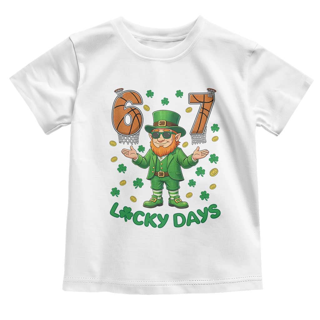 67 Basketball St Patricks Day Toddler T Shirt Funny Six Seven Leprechaun Meme