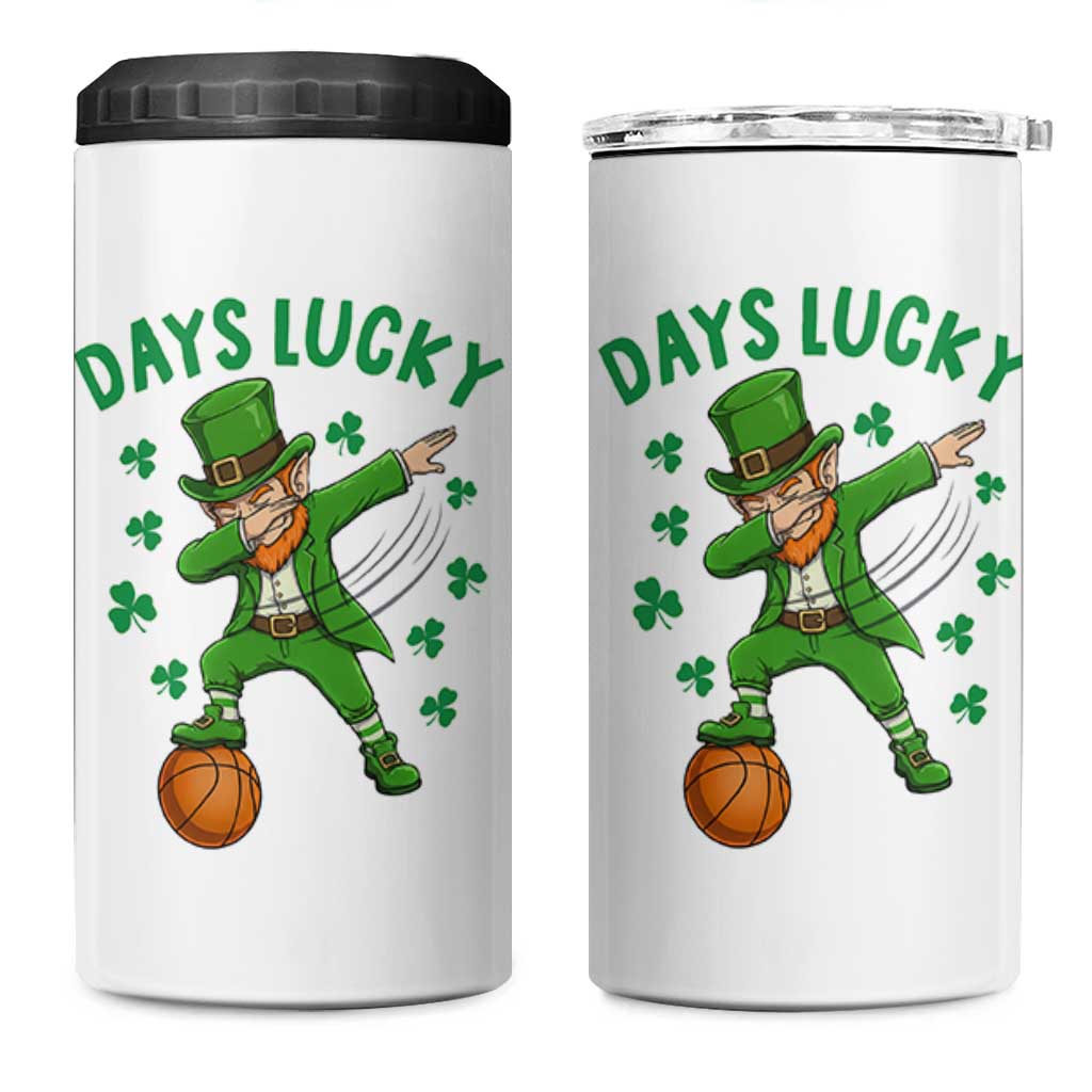 Funny Dabbing Leprechaun St Patricks Day 4 in 1 Can Cooler Tumbler Days Lucky