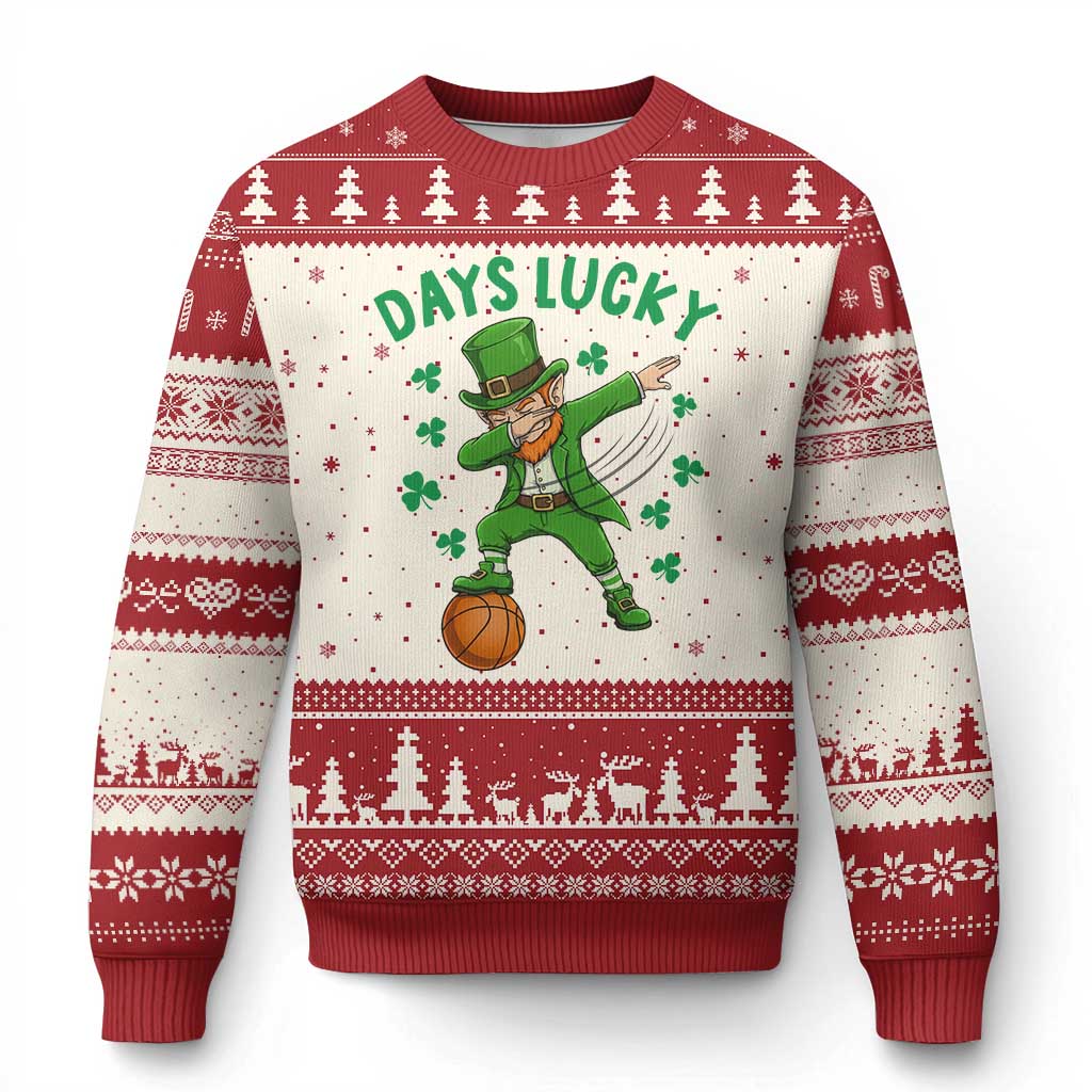 Funny Dabbing Leprechaun St Patricks Day Ugly Christmas Sweater Days Lucky