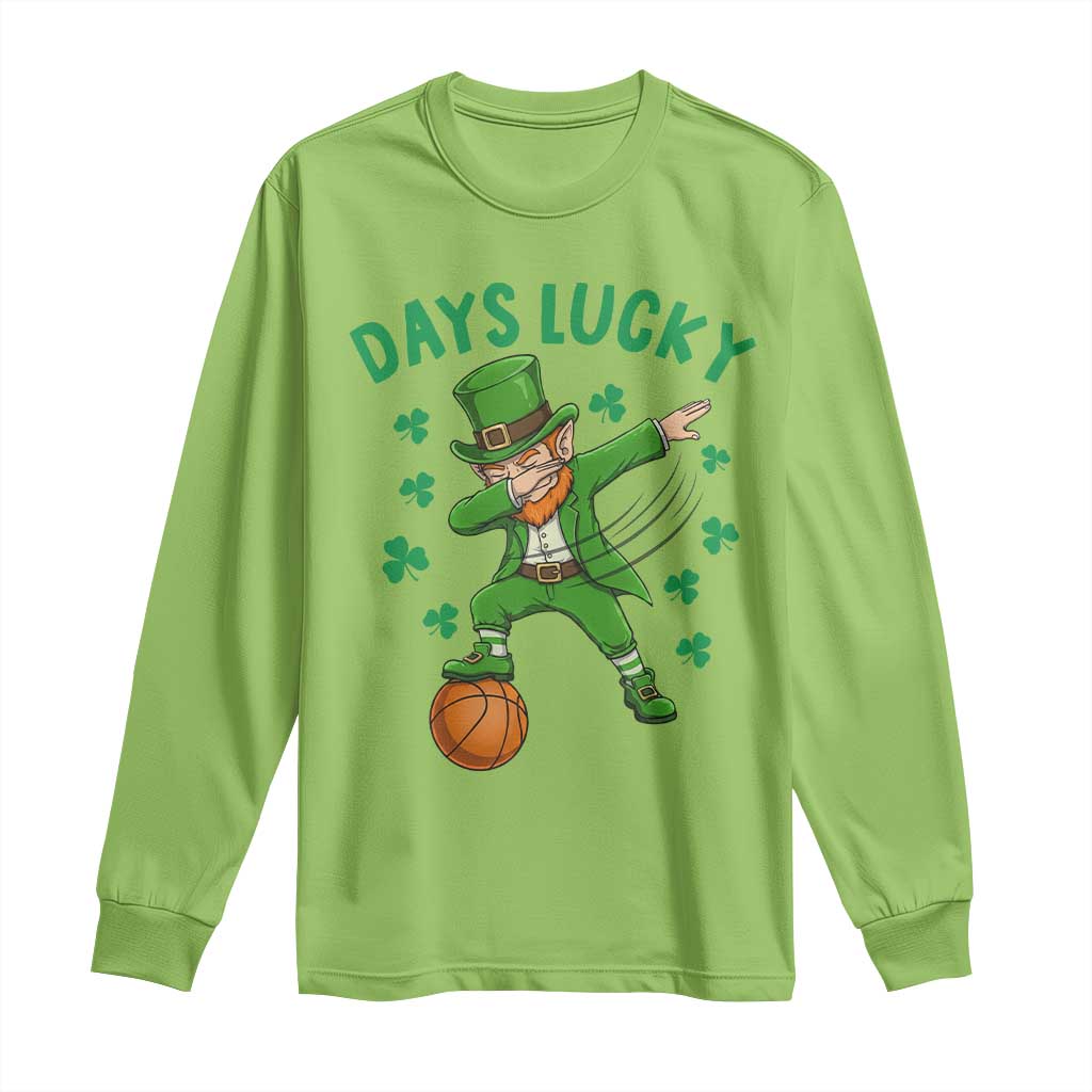 Funny Dabbing Leprechaun St Patricks Day Long Sleeve Shirt Days Lucky