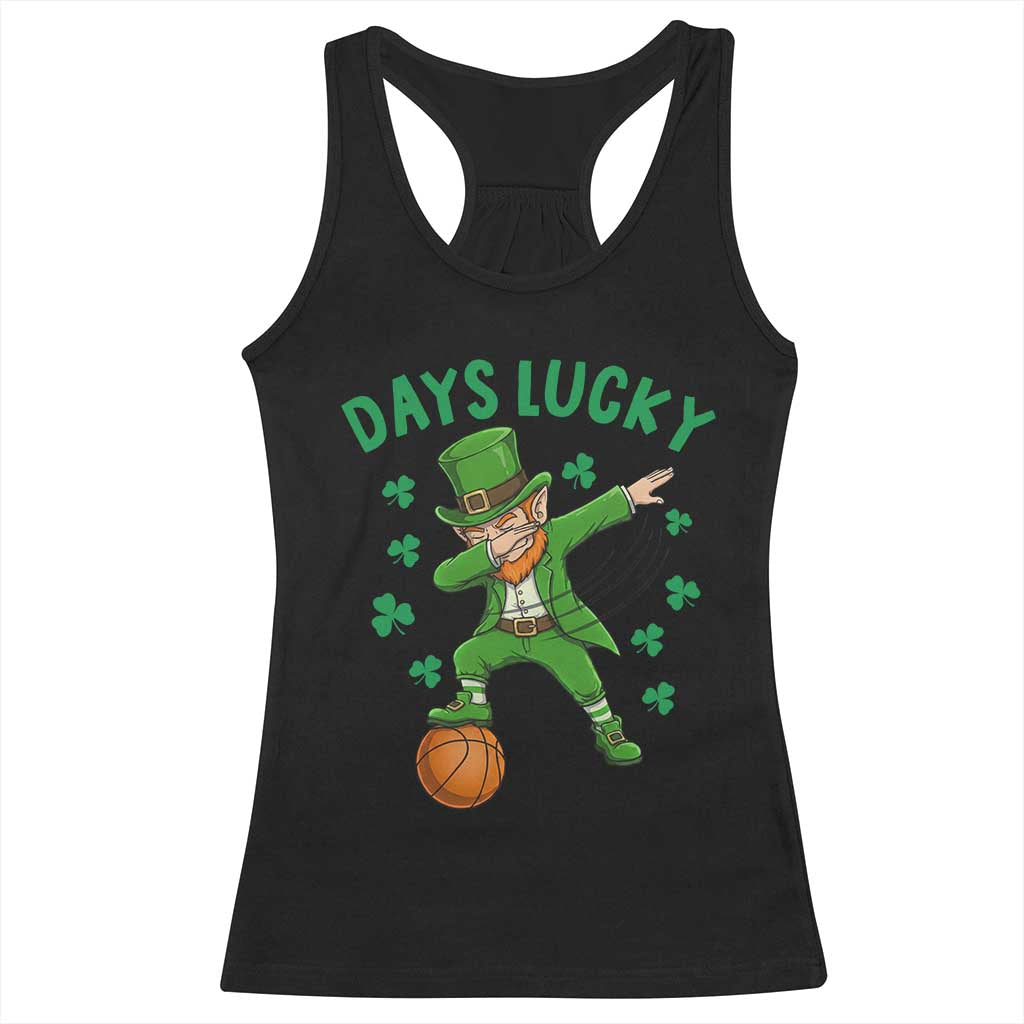 Funny Dabbing Leprechaun St Patricks Day Racerback Tank Top Days Lucky