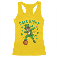 Funny Dabbing Leprechaun St Patricks Day Racerback Tank Top Days Lucky