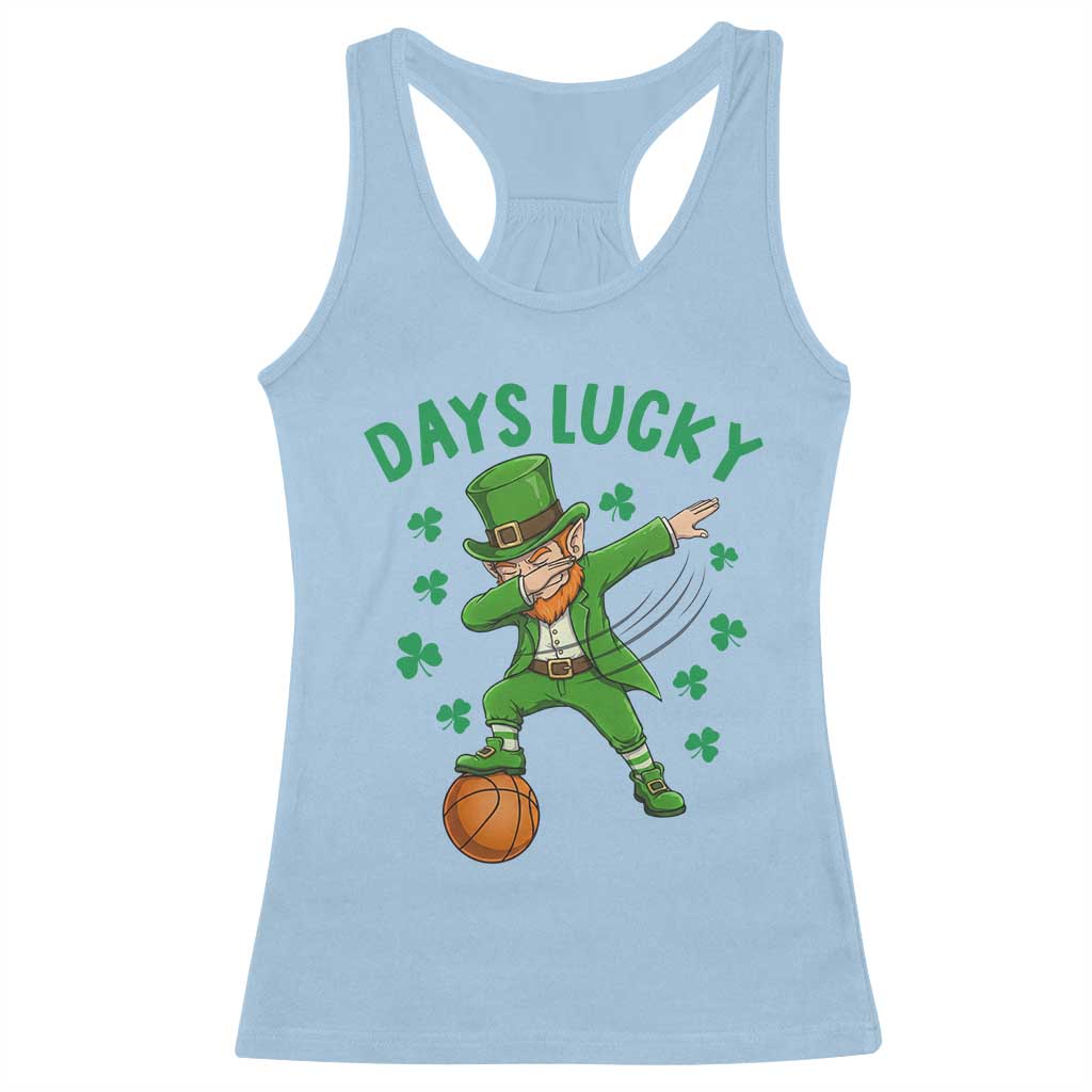 Funny Dabbing Leprechaun St Patricks Day Racerback Tank Top Days Lucky