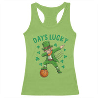 Funny Dabbing Leprechaun St Patricks Day Racerback Tank Top Days Lucky