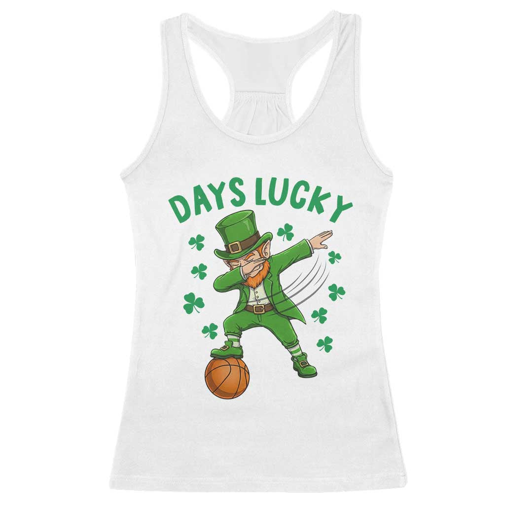 Funny Dabbing Leprechaun St Patricks Day Racerback Tank Top Days Lucky