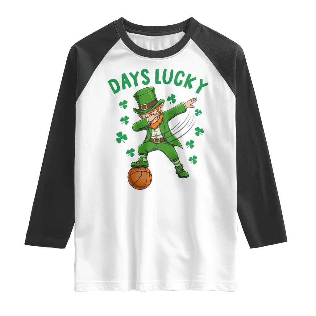 Funny Dabbing Leprechaun St Patricks Day Raglan Shirt Days Lucky