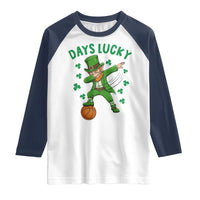 Funny Dabbing Leprechaun St Patricks Day Raglan Shirt Days Lucky