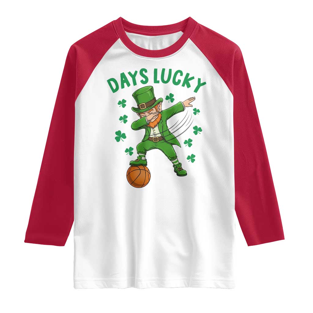 Funny Dabbing Leprechaun St Patricks Day Raglan Shirt Days Lucky