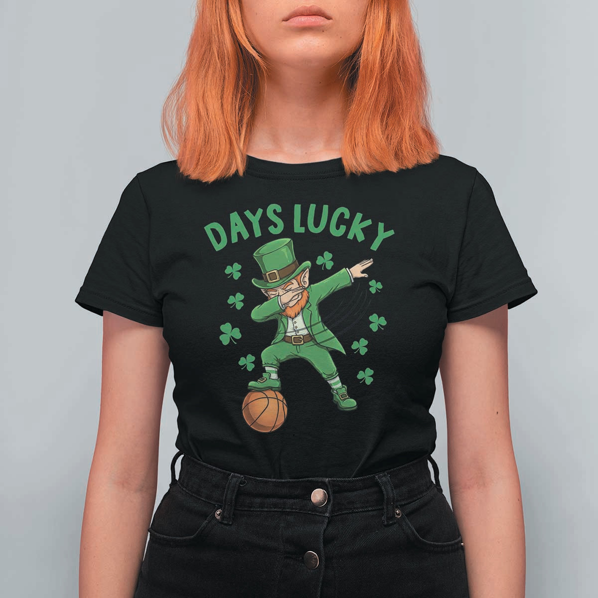 Funny Dabbing Leprechaun St Patricks Day T Shirt For Women Days Lucky