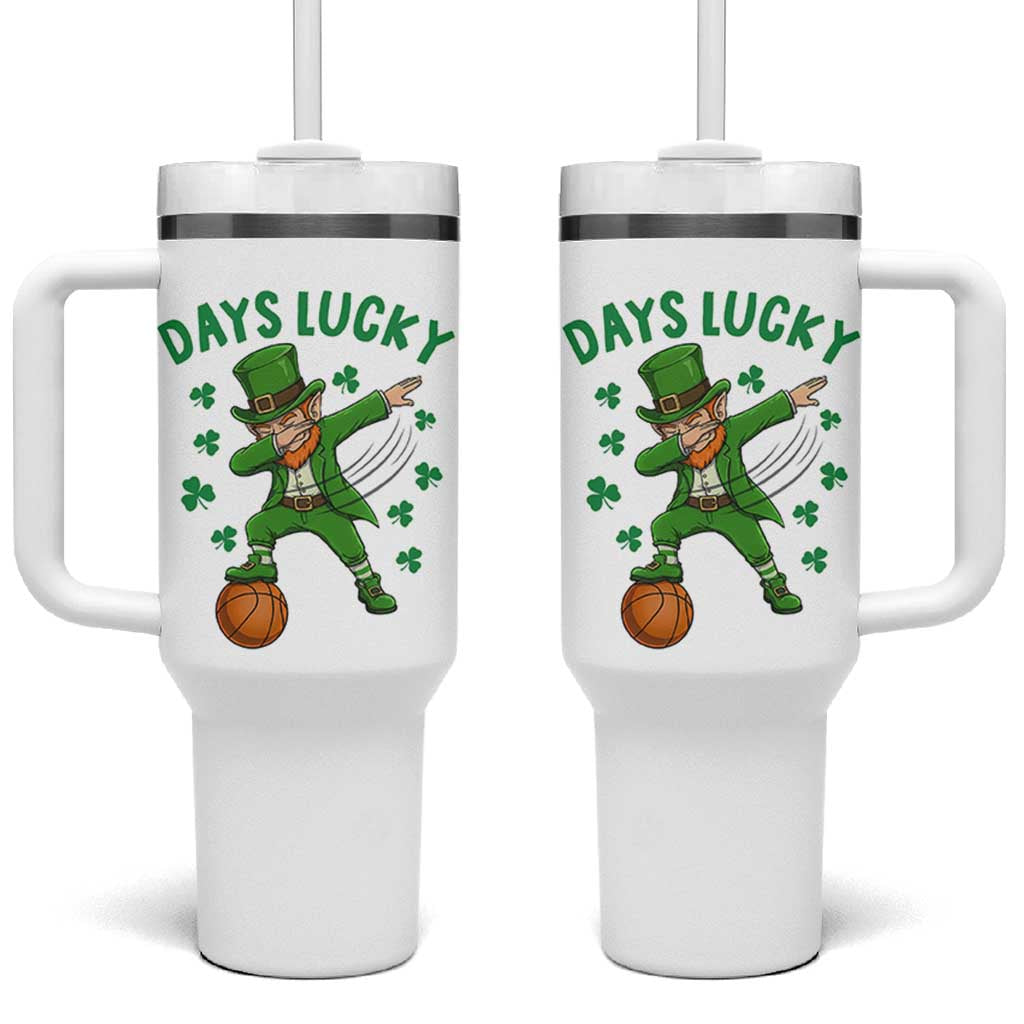 Funny Dabbing Leprechaun St Patricks Day Tumbler With Handle Days Lucky