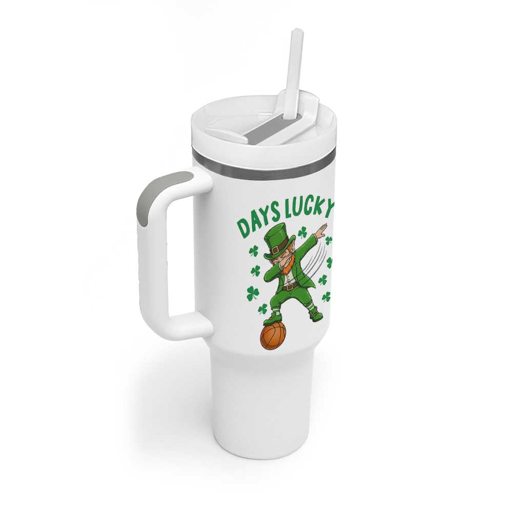 Funny Dabbing Leprechaun St Patricks Day Tumbler With Handle Days Lucky