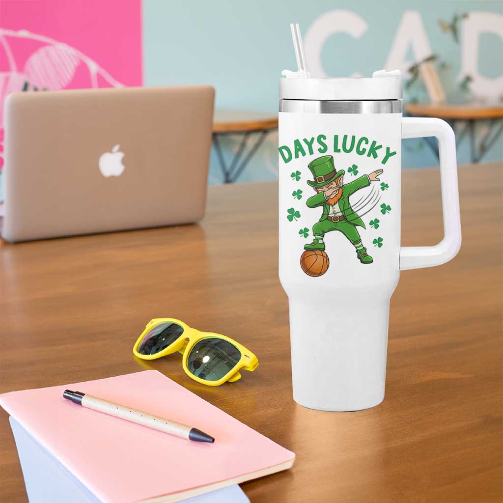 Funny Dabbing Leprechaun St Patricks Day Tumbler With Handle Days Lucky