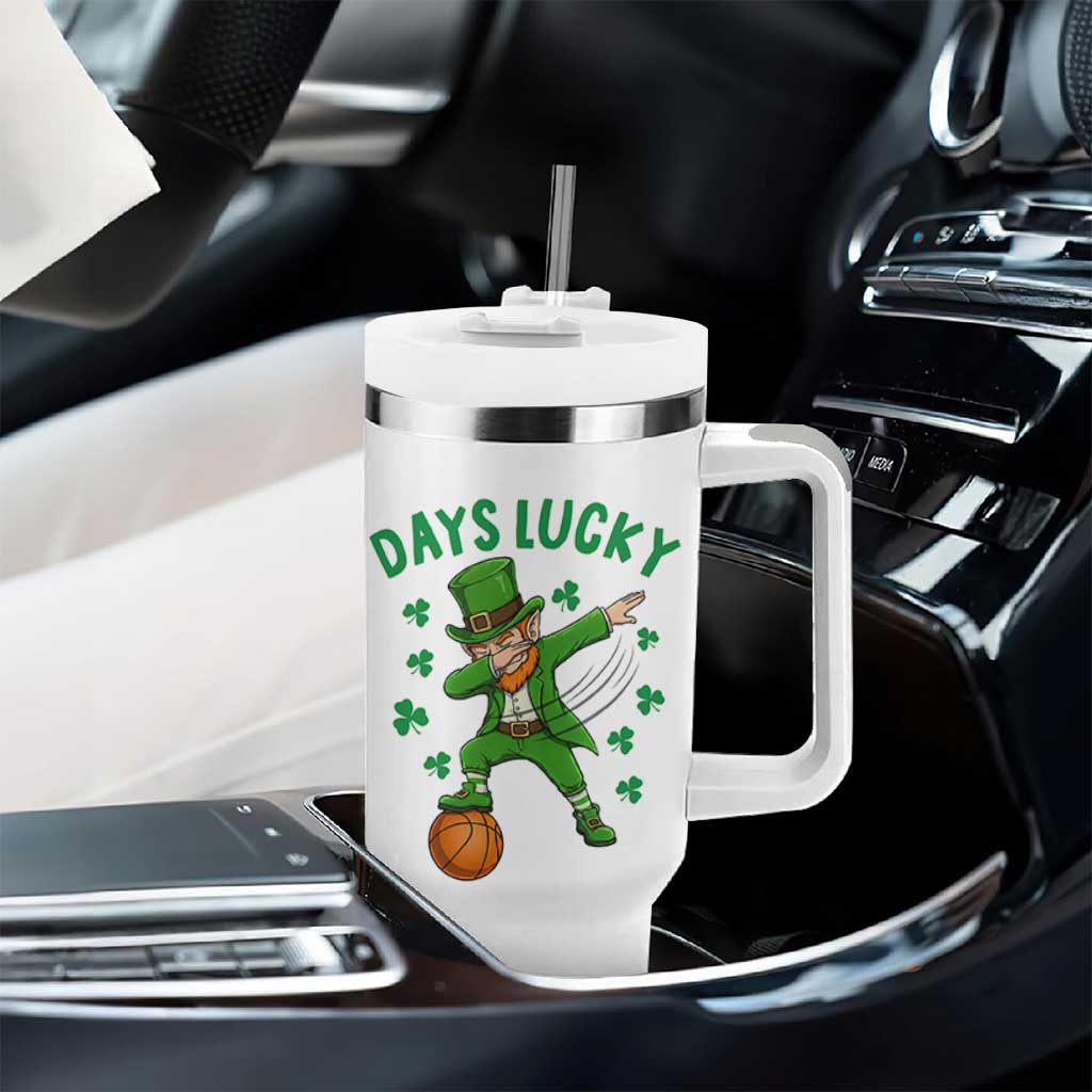 Funny Dabbing Leprechaun St Patricks Day Tumbler With Handle Days Lucky