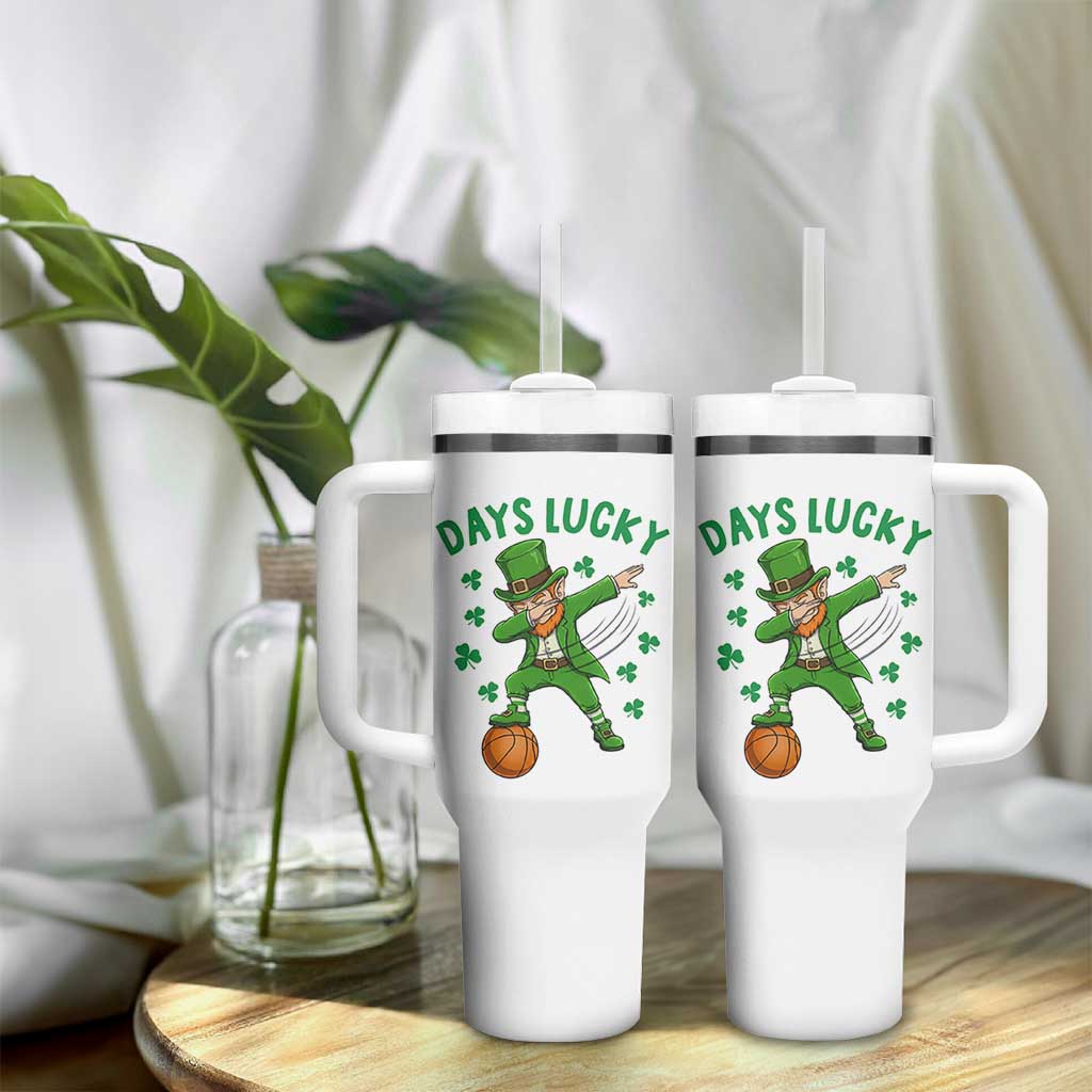 Funny Dabbing Leprechaun St Patricks Day Tumbler With Handle Days Lucky