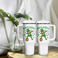 Funny Dabbing Leprechaun St Patricks Day Tumbler With Handle Days Lucky