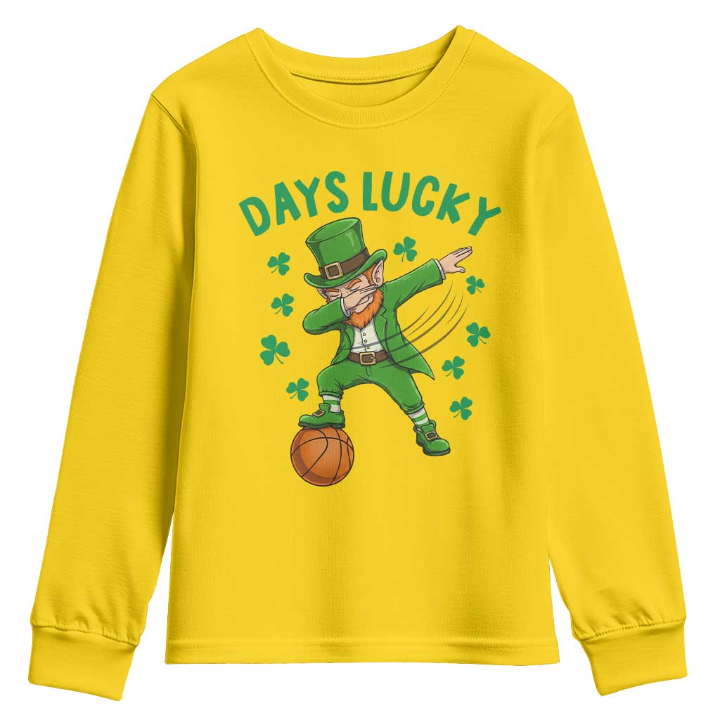 Funny Dabbing Leprechaun St Patricks Day Youth Sweatshirt Days Lucky