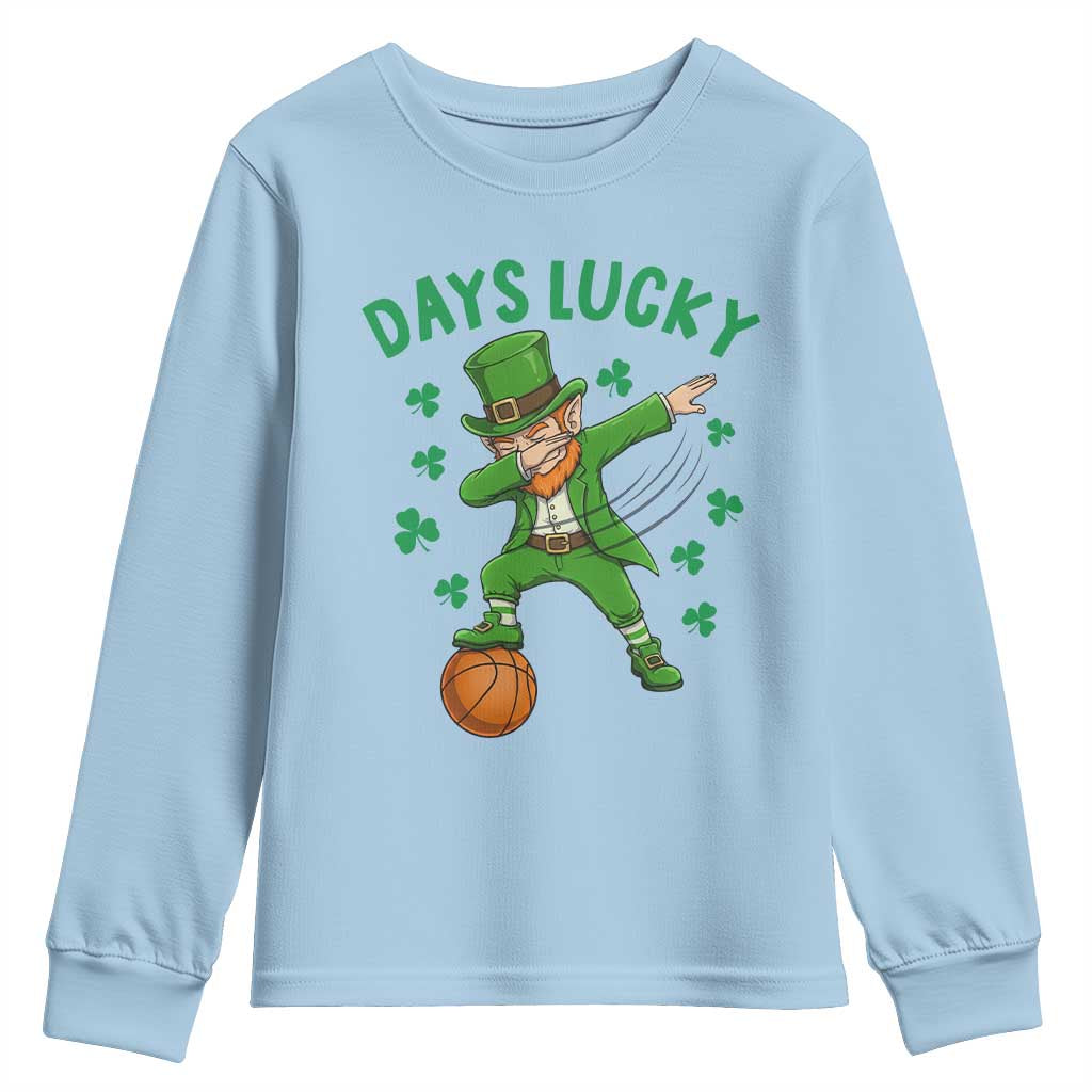 Funny Dabbing Leprechaun St Patricks Day Youth Sweatshirt Days Lucky