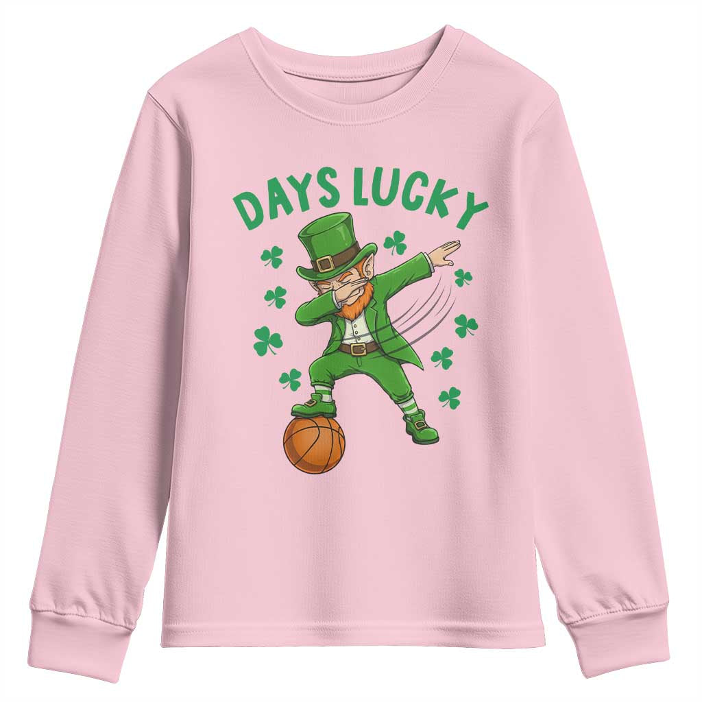 Funny Dabbing Leprechaun St Patricks Day Youth Sweatshirt Days Lucky